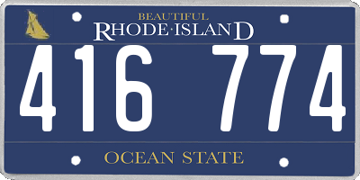 RI license plate 416774