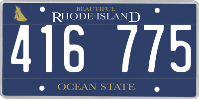 RI license plate 416775
