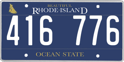 RI license plate 416776