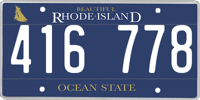 RI license plate 416778