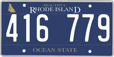 RI license plate 416779