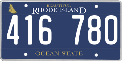 RI license plate 416780