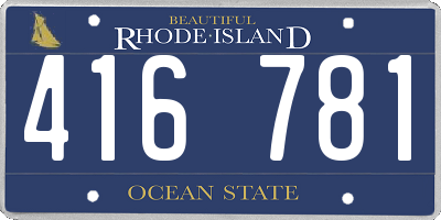 RI license plate 416781