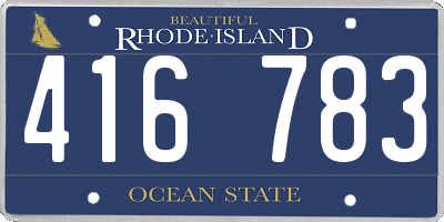 RI license plate 416783
