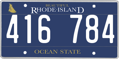 RI license plate 416784