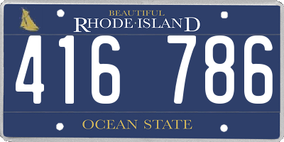 RI license plate 416786