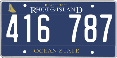 RI license plate 416787
