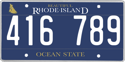 RI license plate 416789