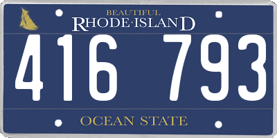 RI license plate 416793