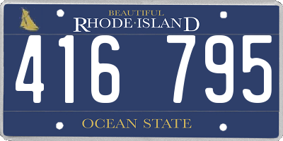 RI license plate 416795
