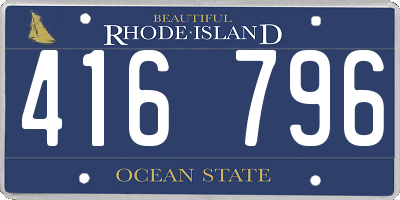 RI license plate 416796
