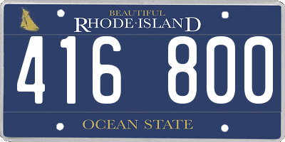 RI license plate 416800