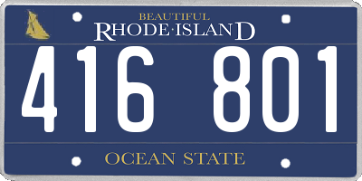 RI license plate 416801