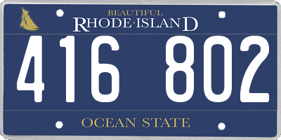 RI license plate 416802