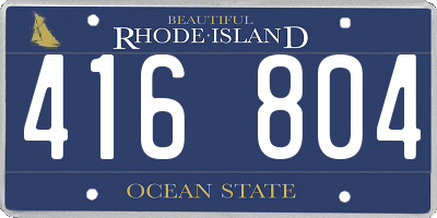 RI license plate 416804