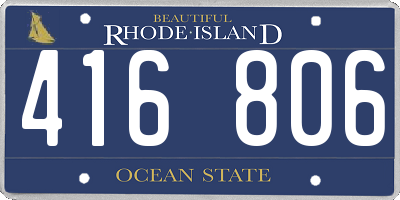 RI license plate 416806