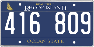RI license plate 416809