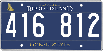 RI license plate 416812