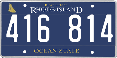 RI license plate 416814