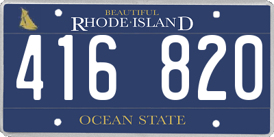 RI license plate 416820