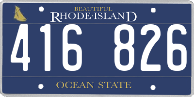 RI license plate 416826