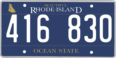 RI license plate 416830
