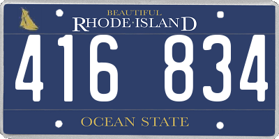 RI license plate 416834