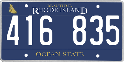 RI license plate 416835