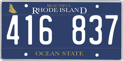 RI license plate 416837