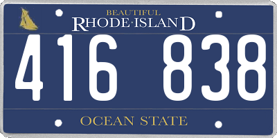 RI license plate 416838