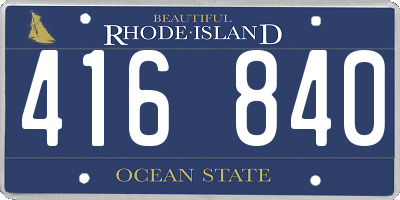 RI license plate 416840