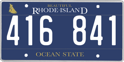 RI license plate 416841