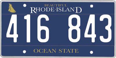 RI license plate 416843
