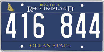 RI license plate 416844