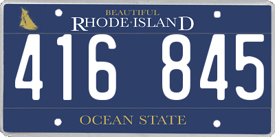RI license plate 416845