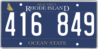 RI license plate 416849