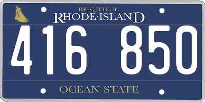 RI license plate 416850