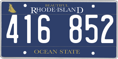 RI license plate 416852