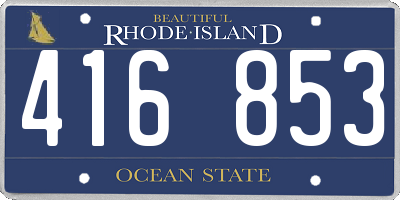 RI license plate 416853