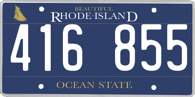 RI license plate 416855