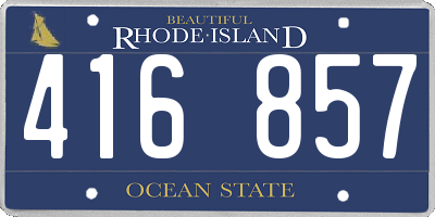 RI license plate 416857