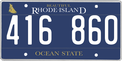 RI license plate 416860