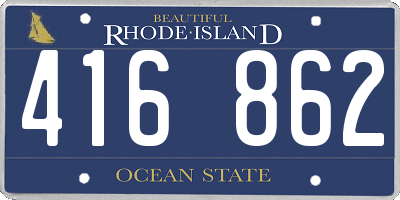 RI license plate 416862