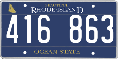 RI license plate 416863