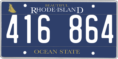 RI license plate 416864