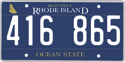 RI license plate 416865