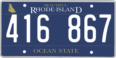 RI license plate 416867
