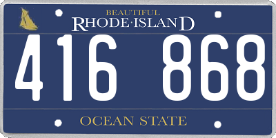 RI license plate 416868