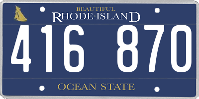 RI license plate 416870