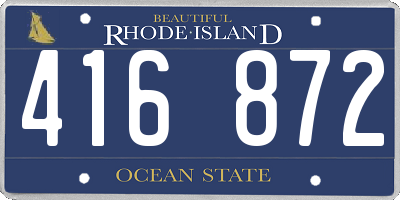 RI license plate 416872